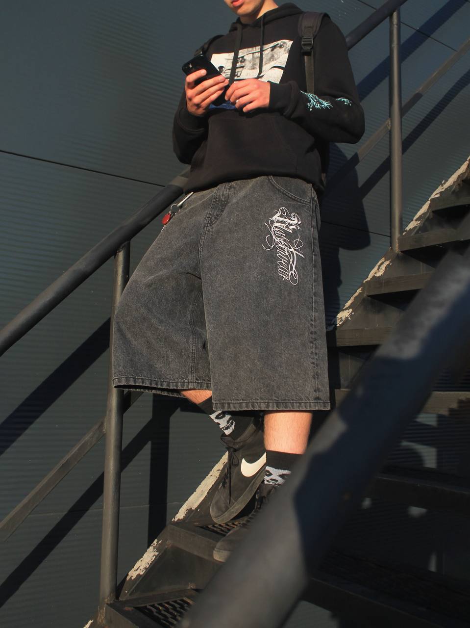 "Caligraphy" logo shorts